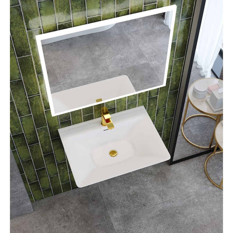 Carmella 24" Rectangular Solid Surface Wall Mount Bathroom Sink