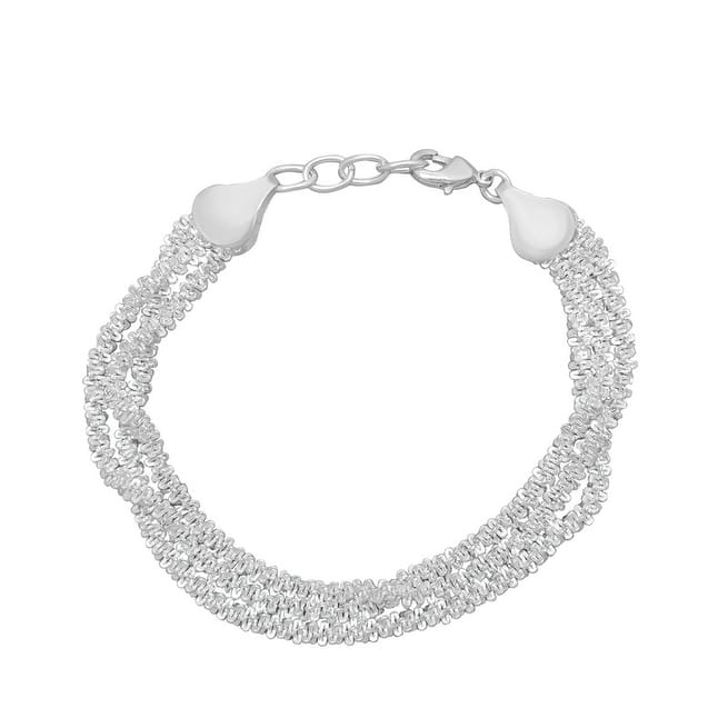 Victoria Townsend Silver Plated Triple Layered Chain Link Bracelet