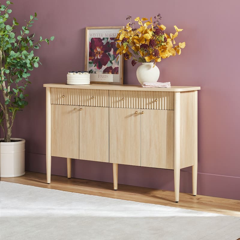 Walker Edison Modern Fluted Wood Buffet Sideboard with Storage