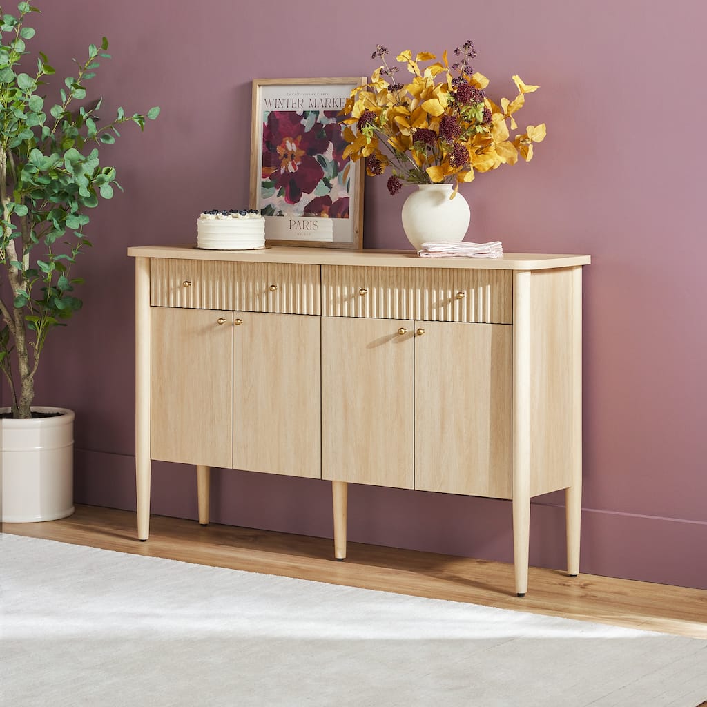 Walker Edison Modern Fluted Wood Buffet Sideboard with Storage