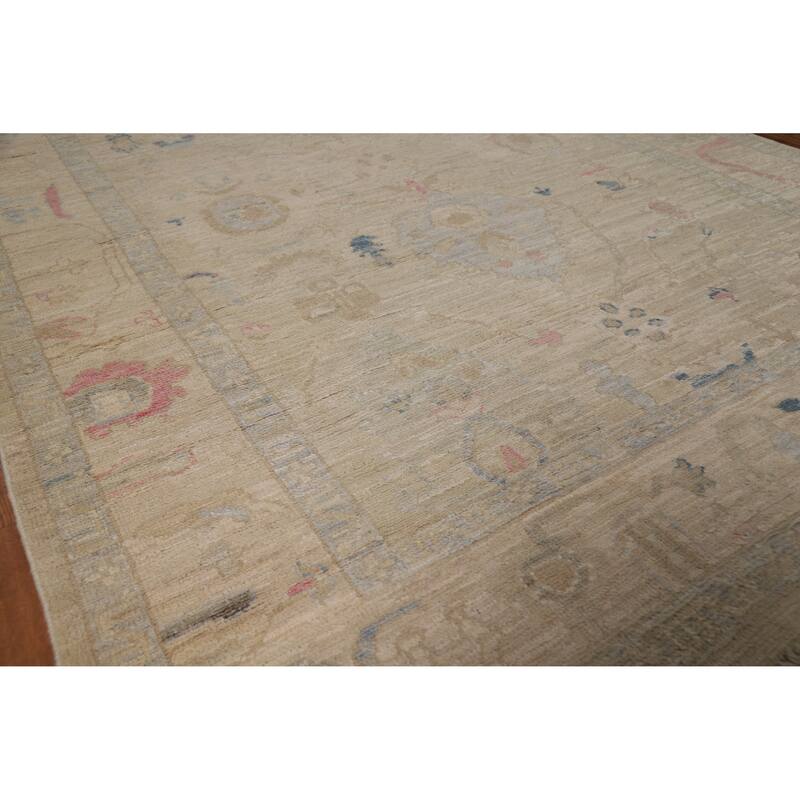 Vegetable Dye Oushak Turkish Rug Handmade Bedroom Beige Wool Carpet - 4'10"x 7'5" - 4'10"x 7'5" - Ivory/Beige