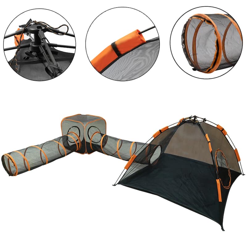Osmon Outdoor Cat Enclosures Pop Up Pet Tent with Cat Tunnel On Sale