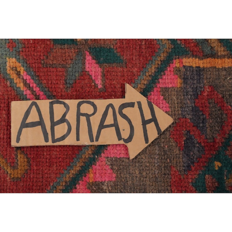 Hand Knotted Oriental 100% Wool Carpet Traditional Tribal Red Ardebil Runner Rug - 12' 7'' X 3' 6''