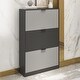preview thumbnail 1 of 6, 31.5"W Hallway Large Shoe Storage Cabinet Wooden Cupboard/Organiser