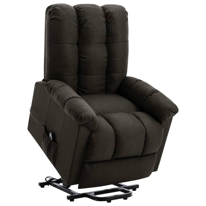 vidaXL Power Lift Recliner Dark Brown Fabric - 29.9" x 36.2" x 40.2"