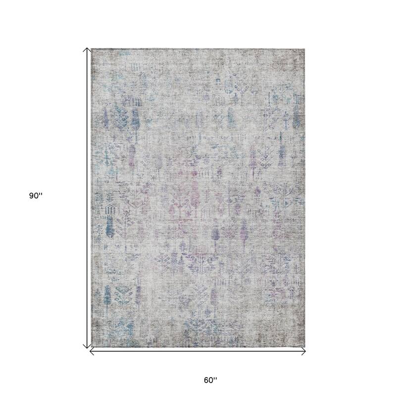 HomeRoots Floral Transitional Rectangle Outdoor Rug