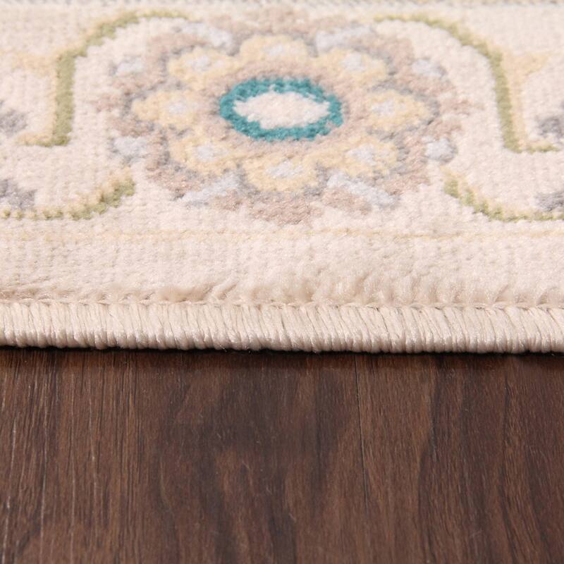 Traditional Medallion Border Indoor Area Rug or Runner by Superior