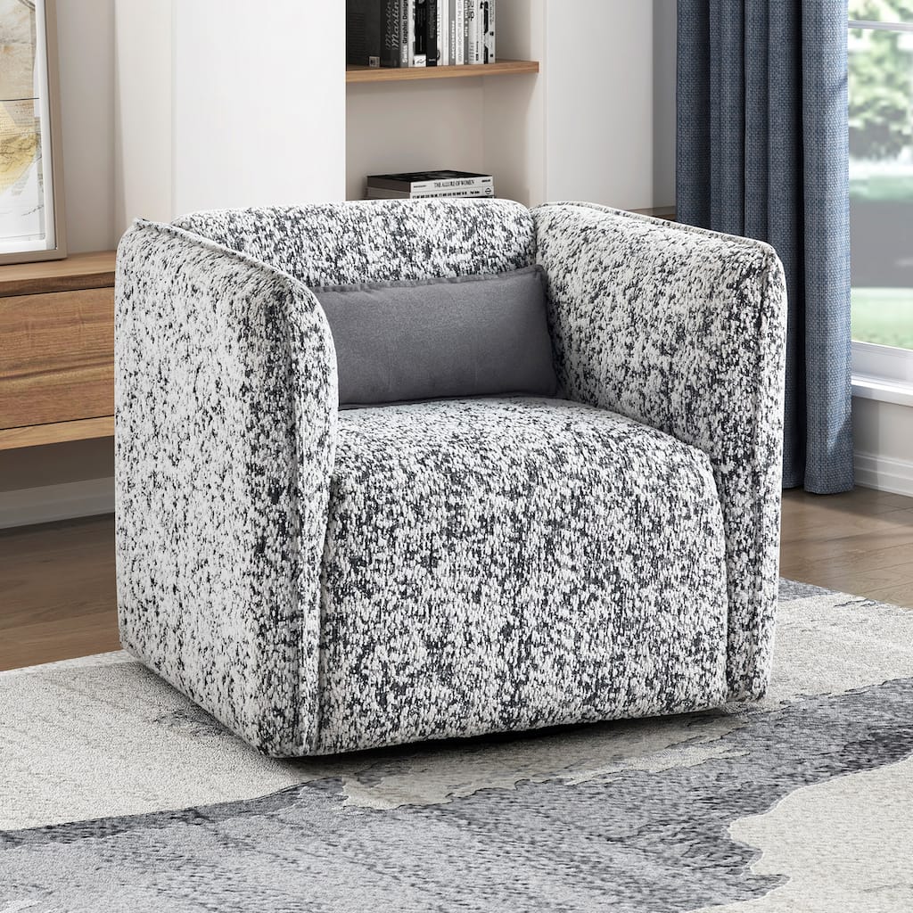 Marlow 33" Jacquard Fabric Swivel Chair - One Lumbar Pillow