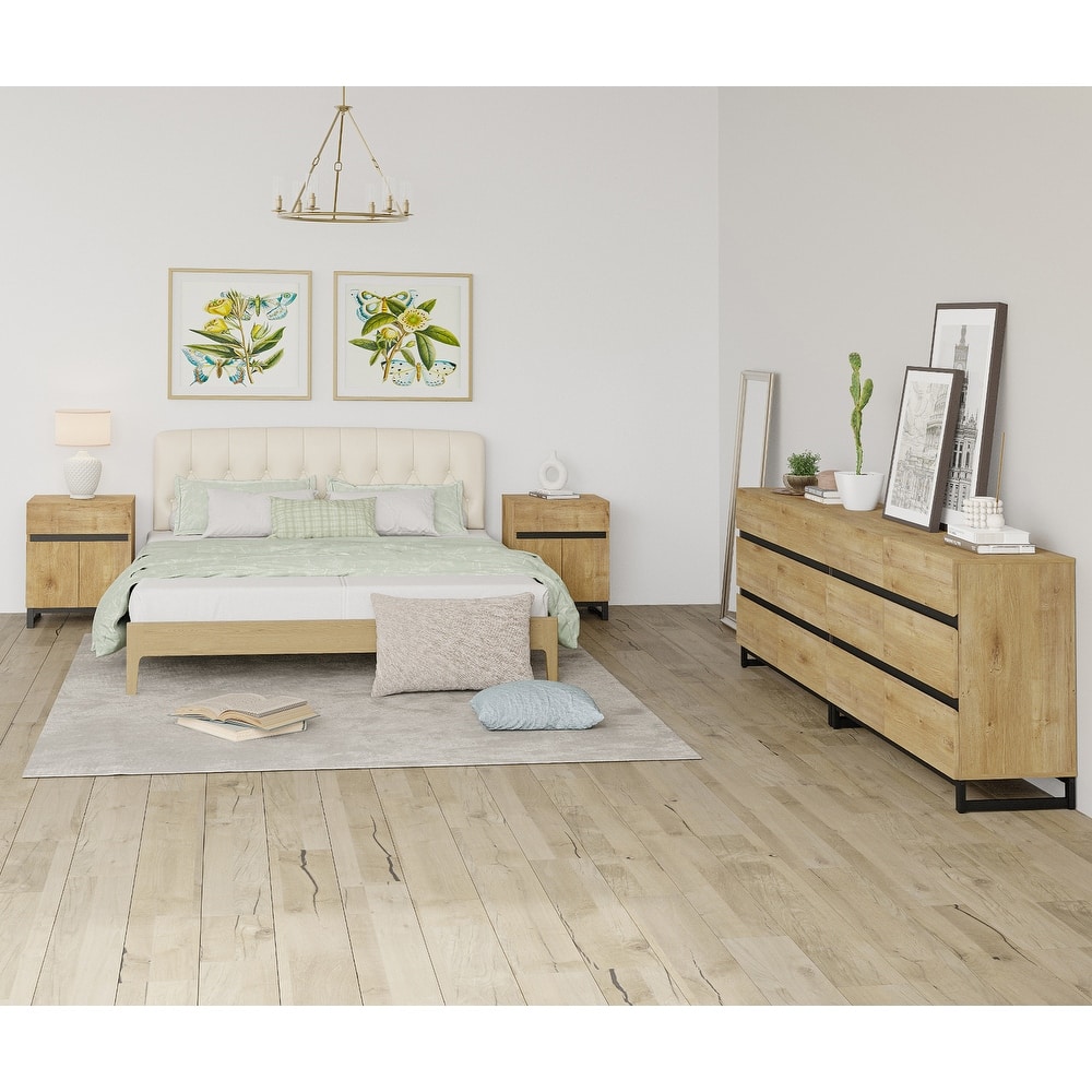 3-Piece Dresser And Nightstand Set,Dresser With 12 Drawers, 2 Nightstand for Bedroom, Bedroom Furniture Set