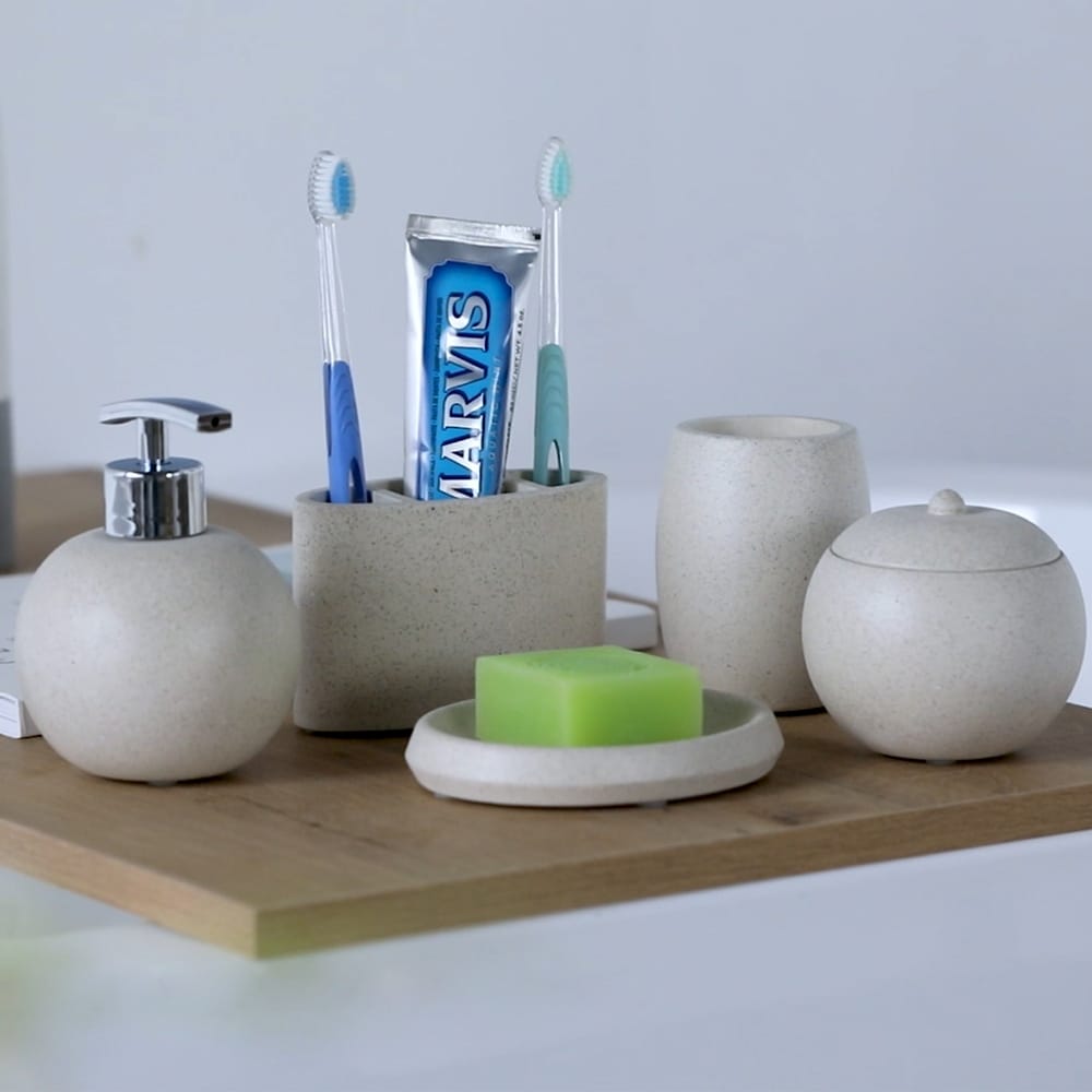 Toothbrush Holder Bathroom Decor Modern Bathroom Concrete Toothbrush Holder  Minimalist Bathroom Accessories Makeup Brush Holder 