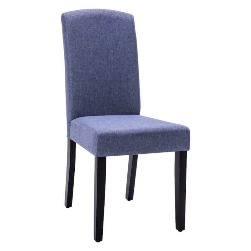 HomeRoots Set of Two Navy Blue And Black Upholstered Polyester Dining Parsons Chairs - 17.00 in. x 39.00 in. x 23.50 in.