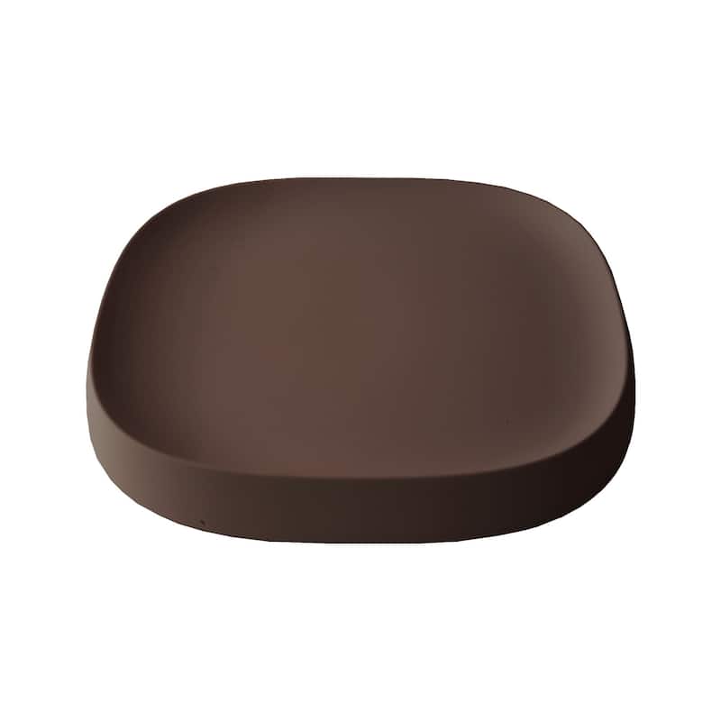 Pebble Modern Plant Caddy with Hidden Wheels - Large - Bark