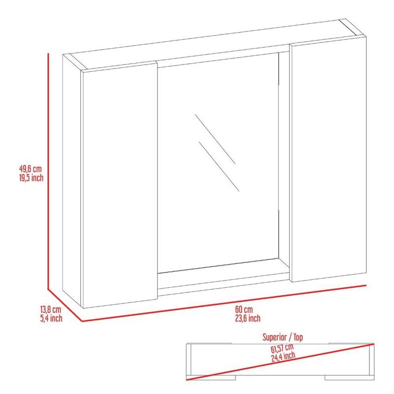 Medicine Cabinet Hops With Double Door And Mirror
