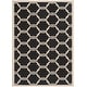 preview thumbnail 56 of 104, SAFAVIEH Courtyard Charleen Indoor/ Outdoor Waterproof Patio Backyard Rug 4' x 5'7" - Black/Beige