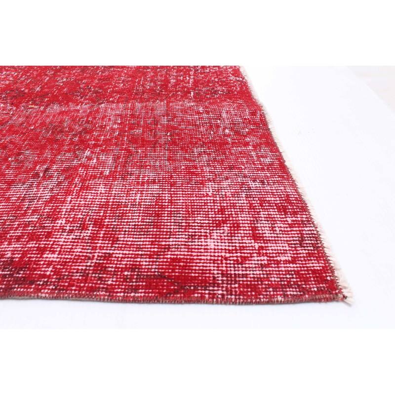 ECARPETGALLERY Hand-knotted Color Transition Dark Red Wool Rug - 5'7 x 8'8