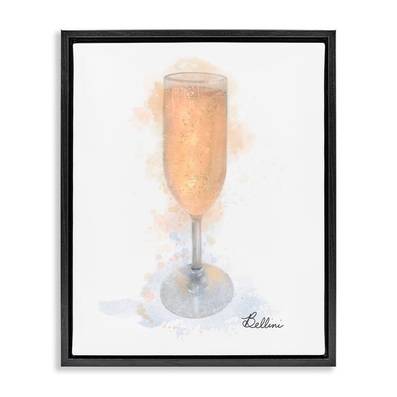 Stupell Gleaming Bellini Glass Framed Floater Canvas Wall Art Design By Matthew Piotrowicz - 25 x 31 - Black