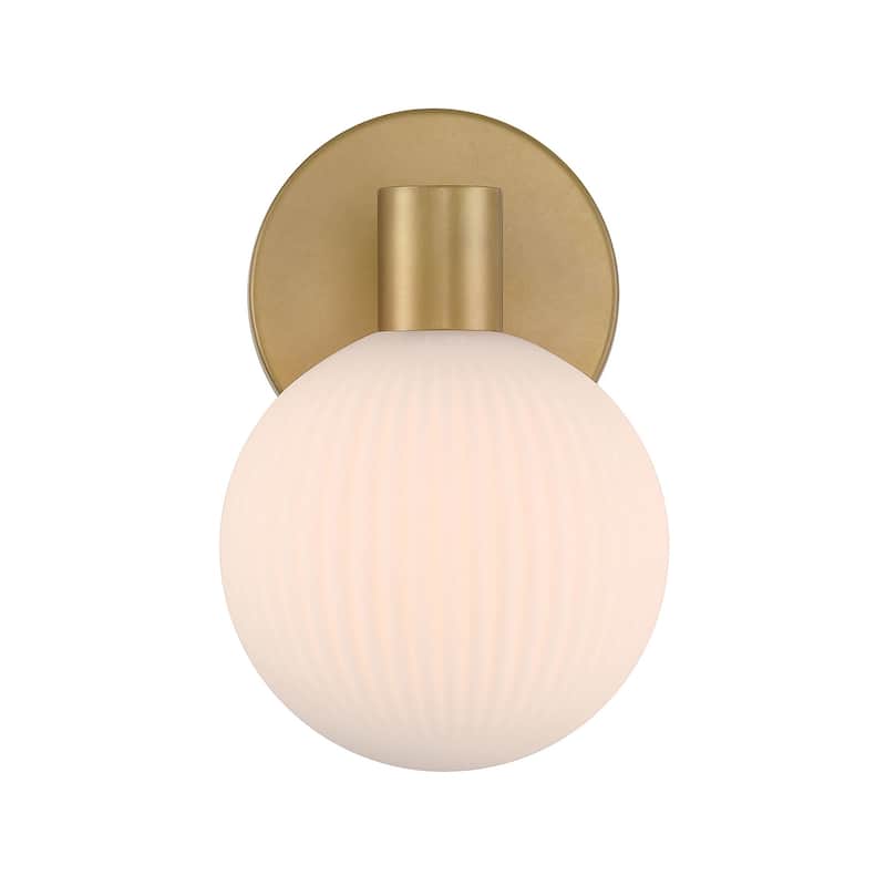 Minka Lavery 2991 Fenton 9" Tall Bathroom Sconce with Ribbed Glass