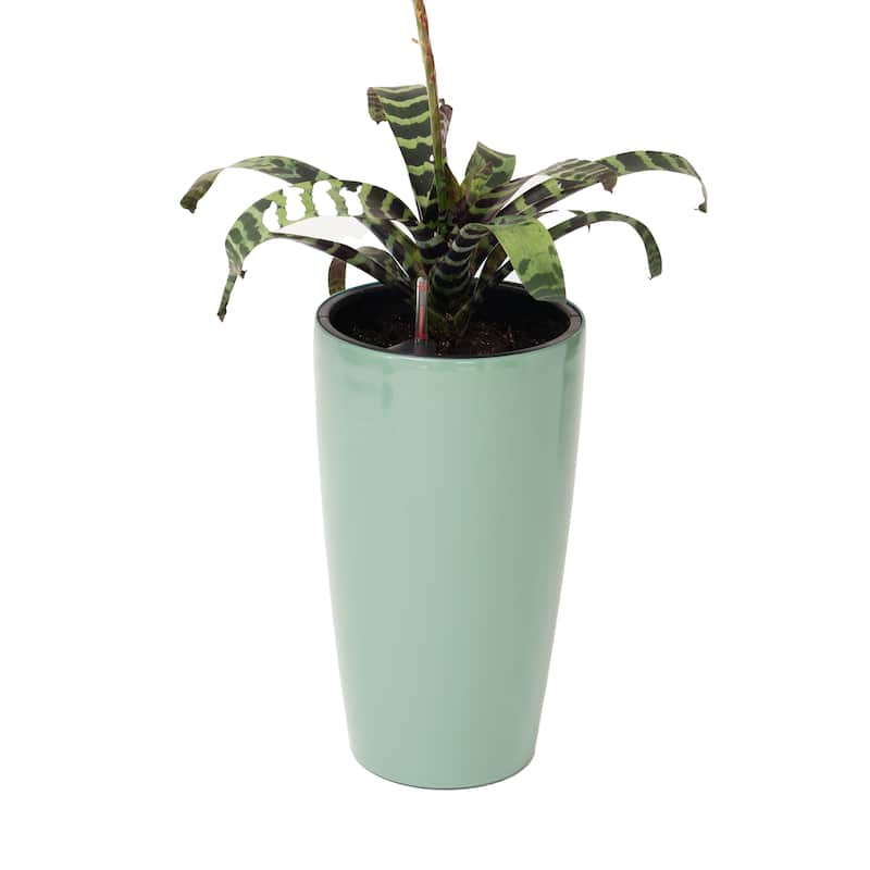 XBrand 21" H Plastic Self Watering Indoor Outdoor Tall Round Planter Pot w/ Glossy Finish