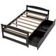preview thumbnail 6 of 16, Twin Size Wood Platform Bed with Two Drawers, Brown