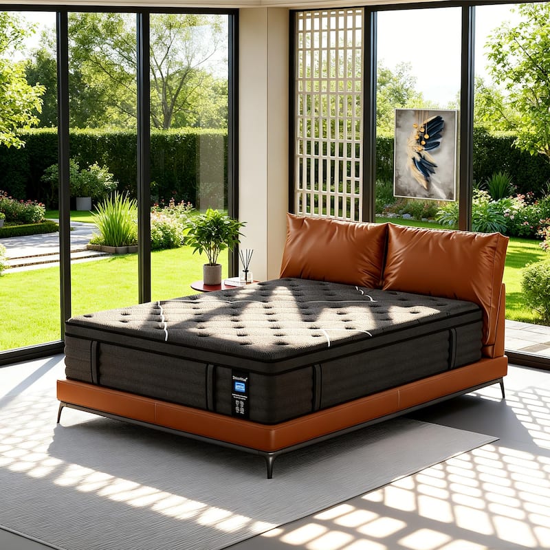 Modland 14" Extra Firm Cooling Gel Hybrid Mattress for Back Pain Relief in a Box, Twin/Full/Queen/King Size - King