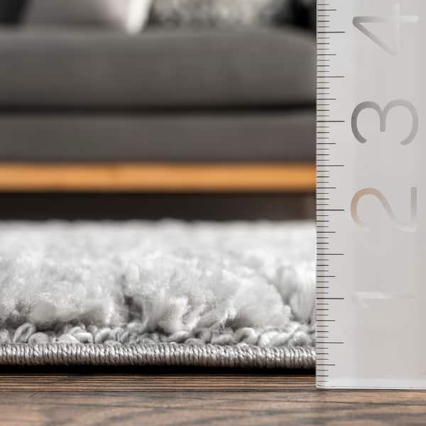 dimension image slide 3 of 5, Nuloom Briella High-Low Geometric Shag Area Rug