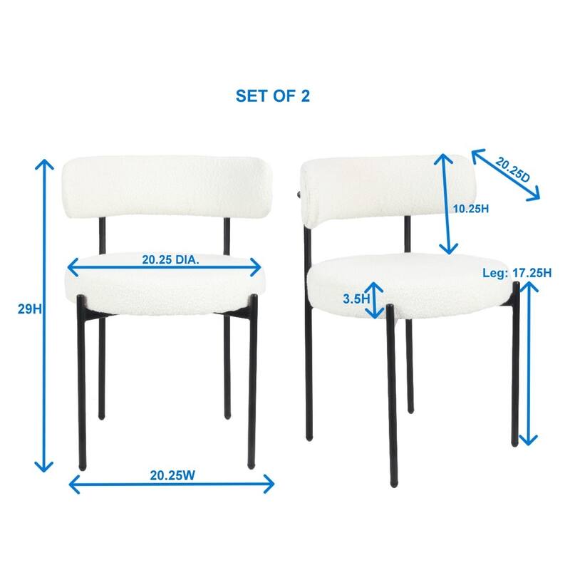 Durban 5-Piece Round Dining Set, Trestle Dining Table with 4 Boucle Chairs for Breakfast Nook, Kitchen, Living Room