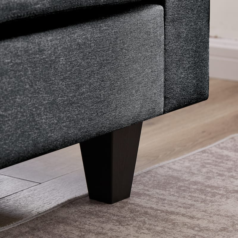 Modern Sectional Sofa Couch L Shaped With Chaise Storage Ottoman and Side Bags For Living Room
