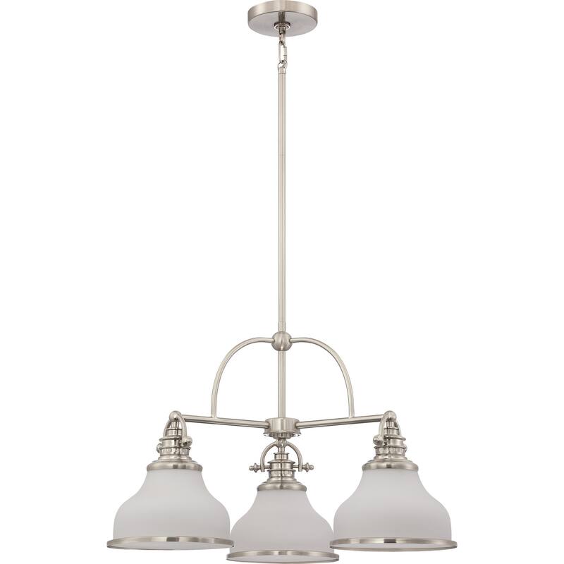Quoizel Grant 3-Light 16" Transitional Chandelier in Brushed Nickel - Brushed Nickel