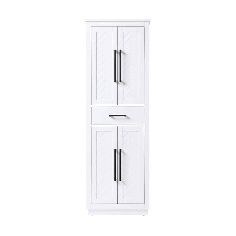 Raphael Bath Storage Cabinet (16-28 In.) - White - 24"