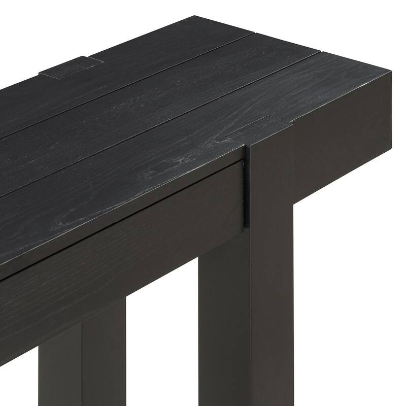 Modern 47.2" Wooden Console Table with Hidden Drawer and Side Power Outlet for Entryway or Living Room