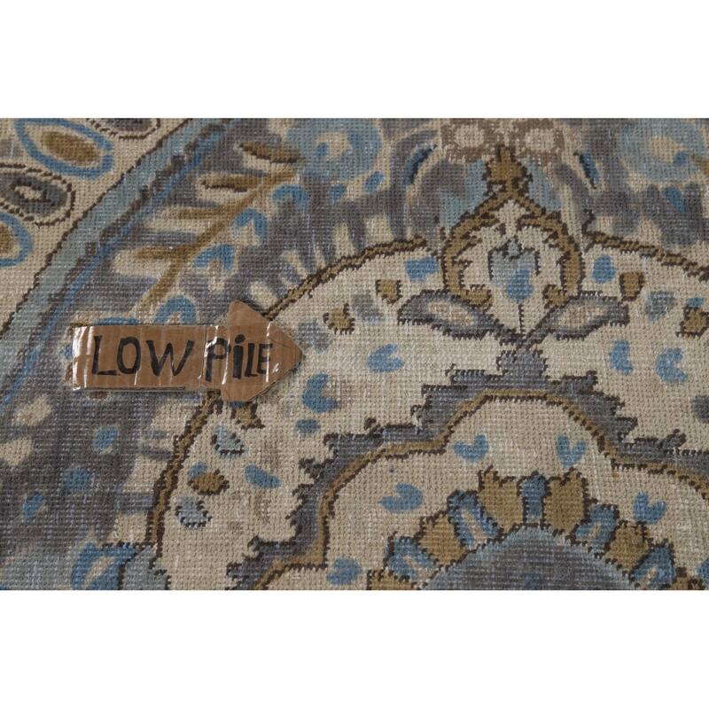Tabriz Persian Area Rug Hand-Knotted Floral Beige Wool Carpet - 8'2"x 11'0"