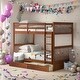 preview thumbnail 2 of 68, American Classic Traditional Style Twin-Over-Twin Bunk Bed with Ladders and Two Storage Drawers