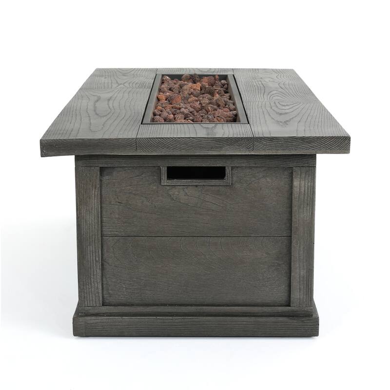 Anchorage Outdoor 50,000 BTU Lightweight Concrete Rectangular Fire Pit (No Tank Holder) by Christopher Knight Home