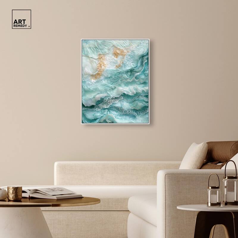 Teal Tiered Turbulence Canvas by Art Remedy
