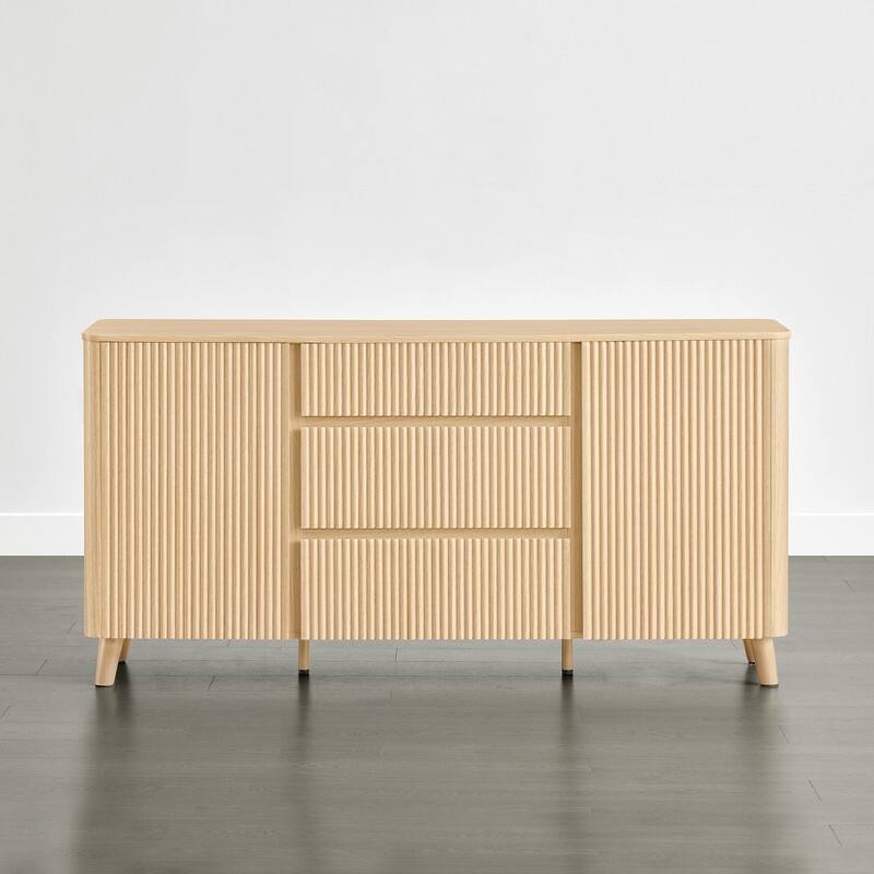 Spruce & Spring 62-Inch Sideboard Cabinet Modern Buffet Cabinet with Storage