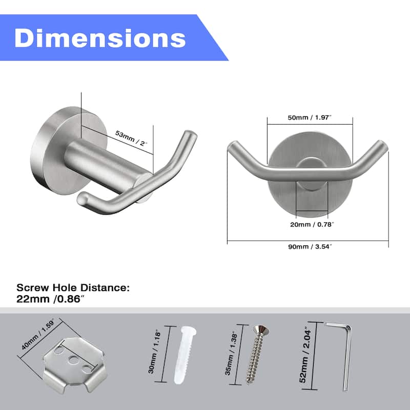 Wall Mounted Towel Hook Bathroom Robe Hook