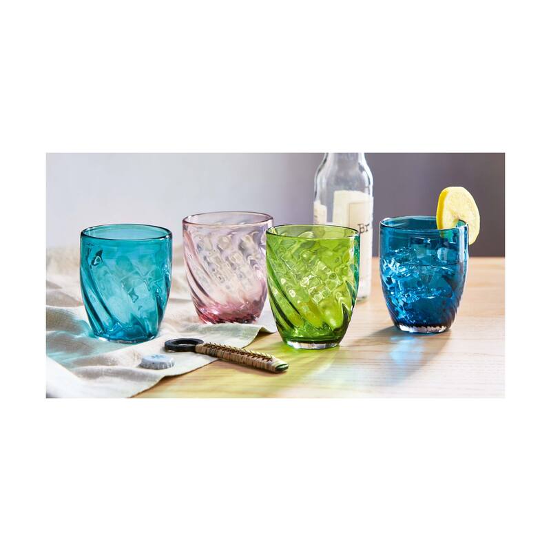 12 oz. Optic Everything Glass Solid Aqua Dishwasher Safe Beverage Glassware Dinner Party Wedding Resturant