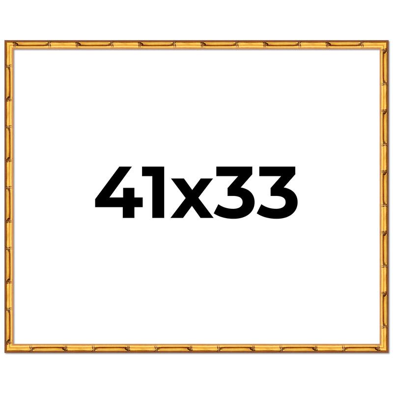41x33 Frame Gold Bamboo Picture Frame Modern Photo Frame Includes UV Acrylic Shatter Guard Front Acid Free Foam Backing Board