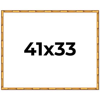 41x33 Frame Gold Bamboo Picture Frame Modern Photo Frame Includes UV Acrylic Shatter Guard Front Acid Free Foam Backing Board