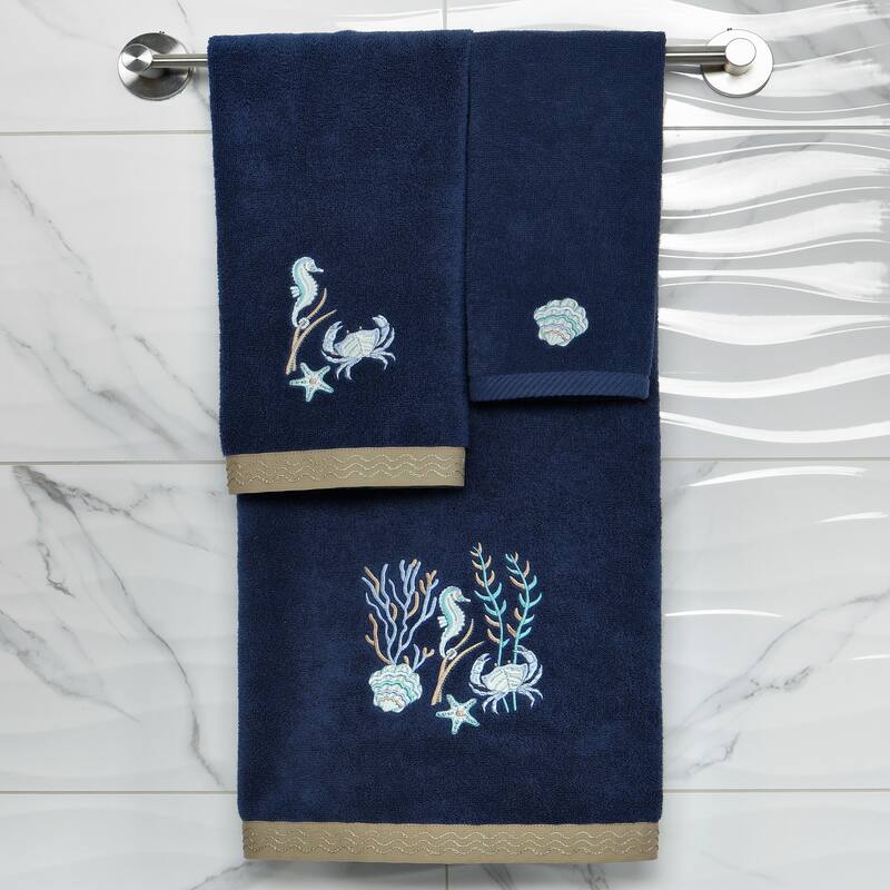 Authentic Hotel and Spa Turkish Cotton Aaron 3PC Embellished Towel Set