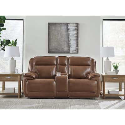 Signature Design by Ashley Healy Pier Brown Power Reclining Loveseat with Console - 78" W x 40" D x 42.25" H