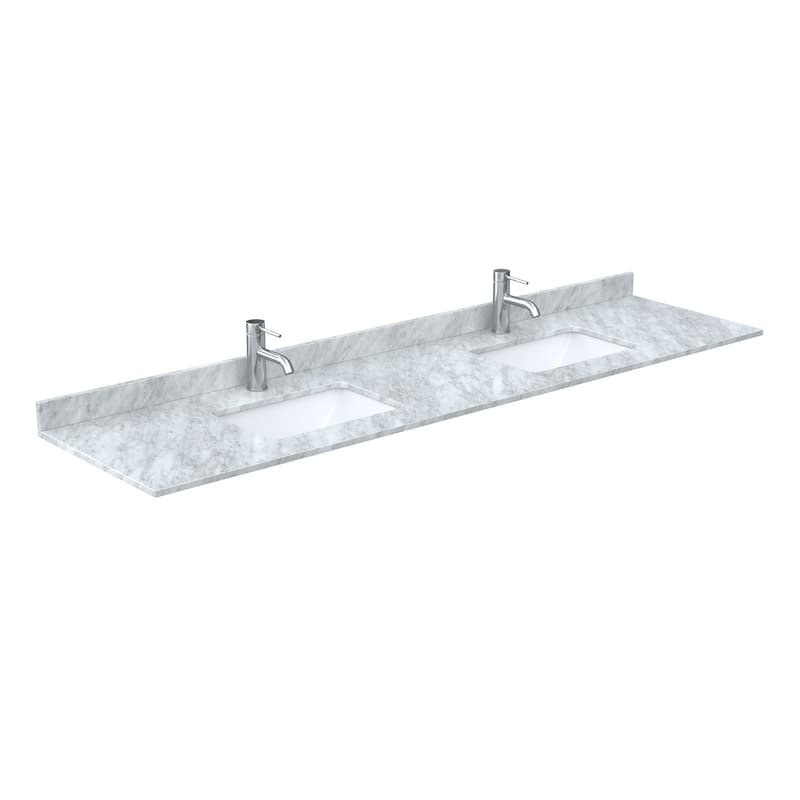 Strada 84-Inch Double Vanity Set, Carrara Marble Top