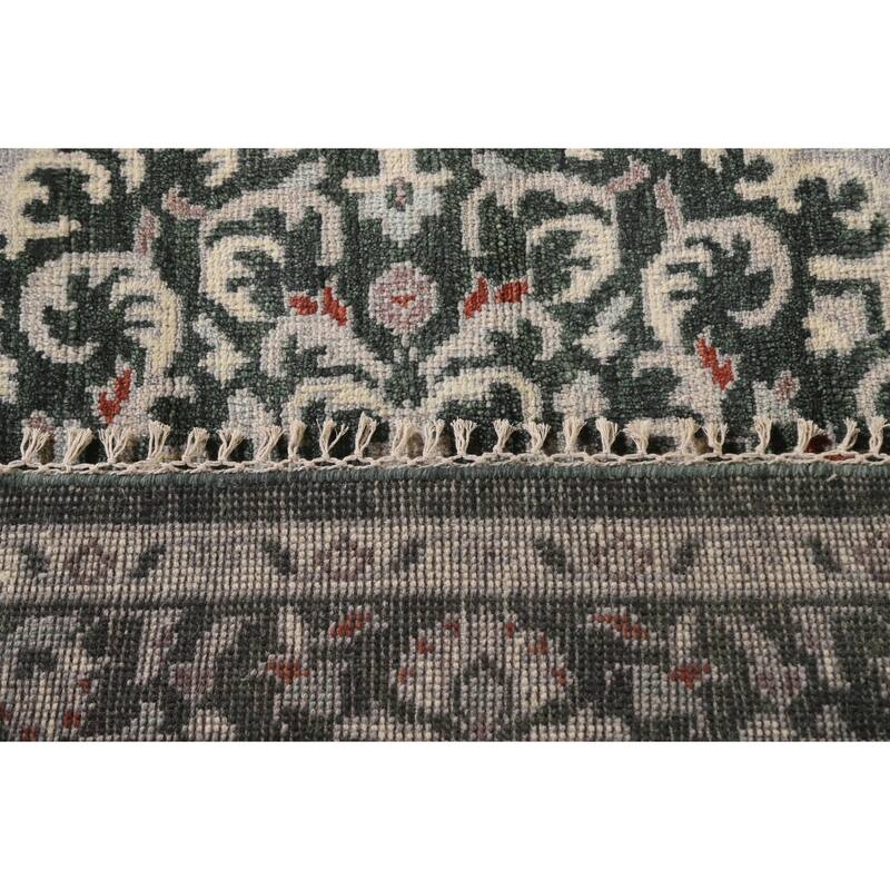 Green Heriz Serapi Indian Octagon Rug Hand-Knotted Wool Carpet - 5'11"x 5'11"