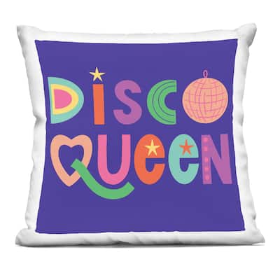 Stupell Disco Queen with Retro Letters Decorative Printed Throw Pillow Design by Sazerelli Designs