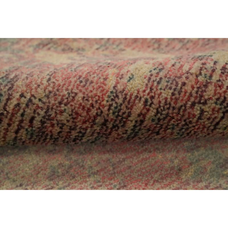 Hand Knotted Oriental Viscose Silk Carpet Modern Abstract Multi-Colored Abstract Area Rug - 6' 6'' X 4' 7''