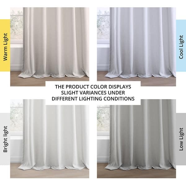 dimension image slide 1 of 3, Exclusive Fabrics Simply Faux Linen Curtains - 2 Panels - Light Filtering Window Curtains