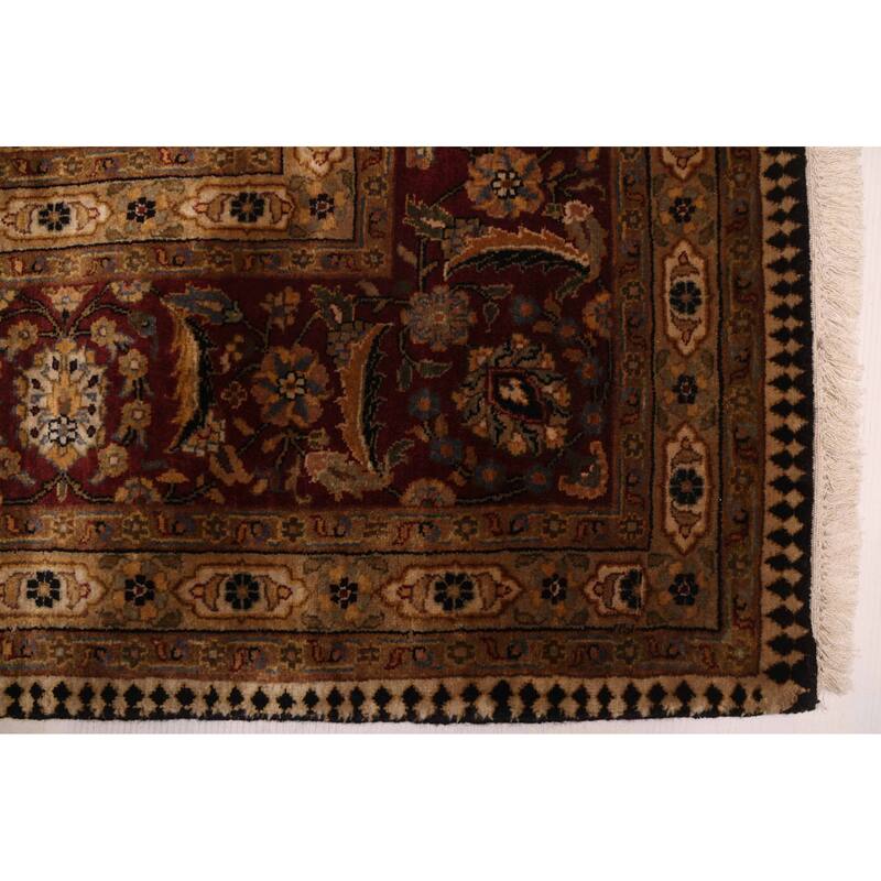ECARPETGALLERY Hand-knotted Mirzapur Black, Dark Red Wool Rug - 7'8 x 9'9