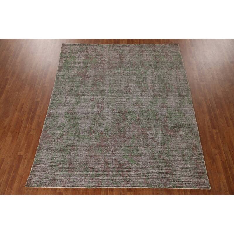 Abstract Modern Area Rug Hand-Knotted Bedroom Wool Carpet - 8'0"x 9'9"