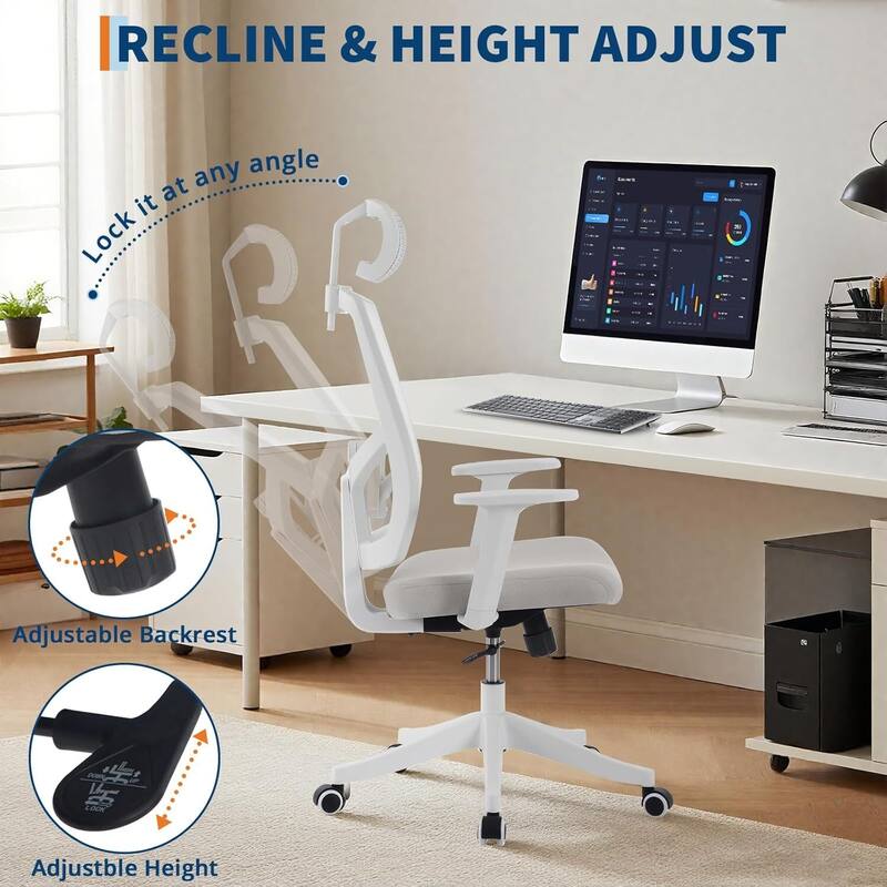 High Back Adjustable Ergonomic Desk Chair, Home Office Chair for Gaming, Naps