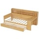 preview thumbnail 5 of 15, Wooden Twin Size Daybed with Storage Shelves, Multi-functional Bed with 2 Storage Drawers and Study Desk, Natural